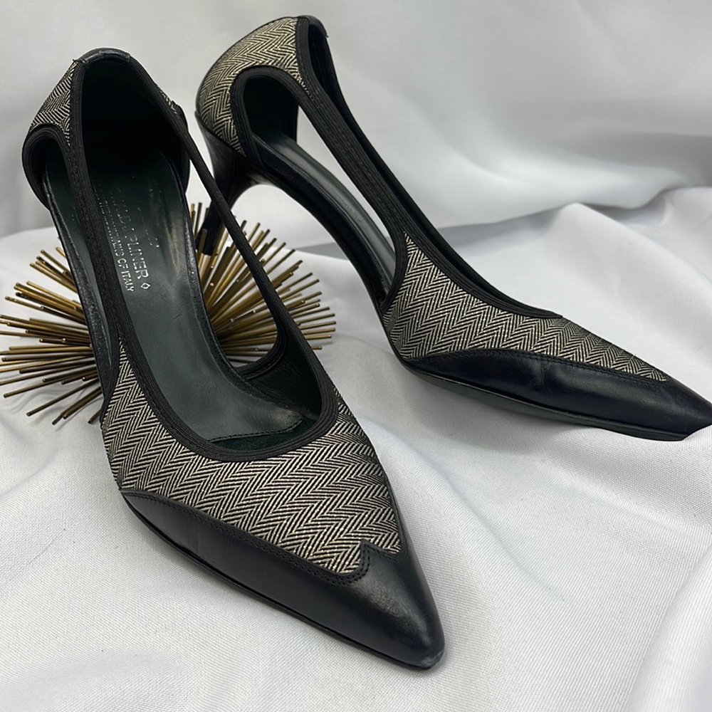 Donald J. Pliner couture black green heels 8M